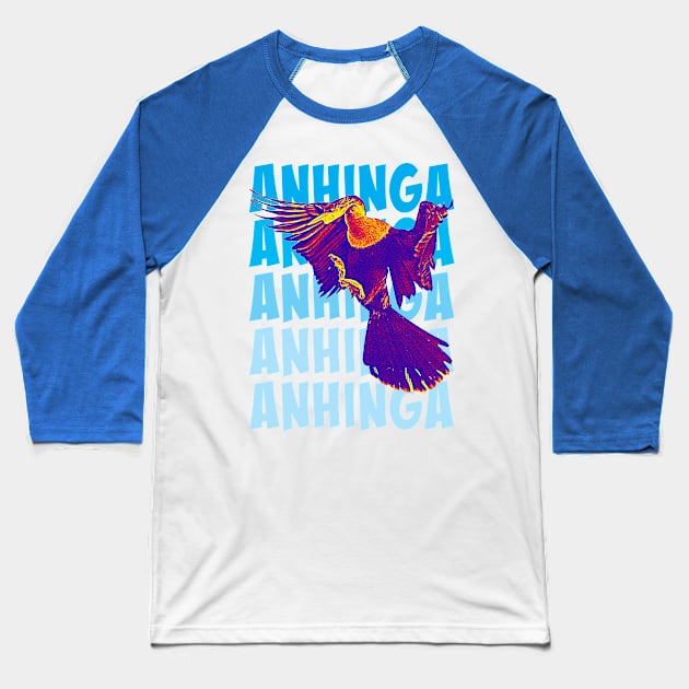 Anhinga Landing Baseball T-Shirt by Ripples of Time